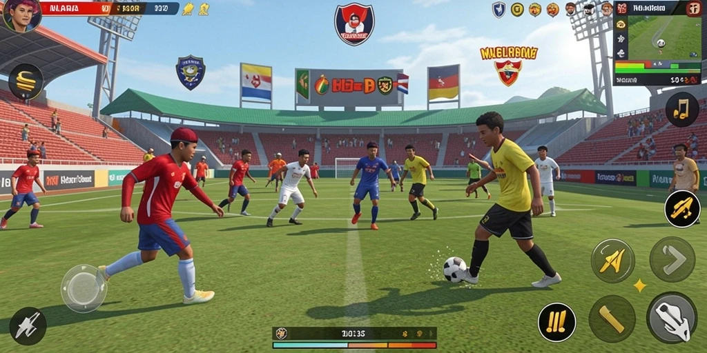 Tangkapan layar menunjukkan tampilan menu utama yang interaktif.