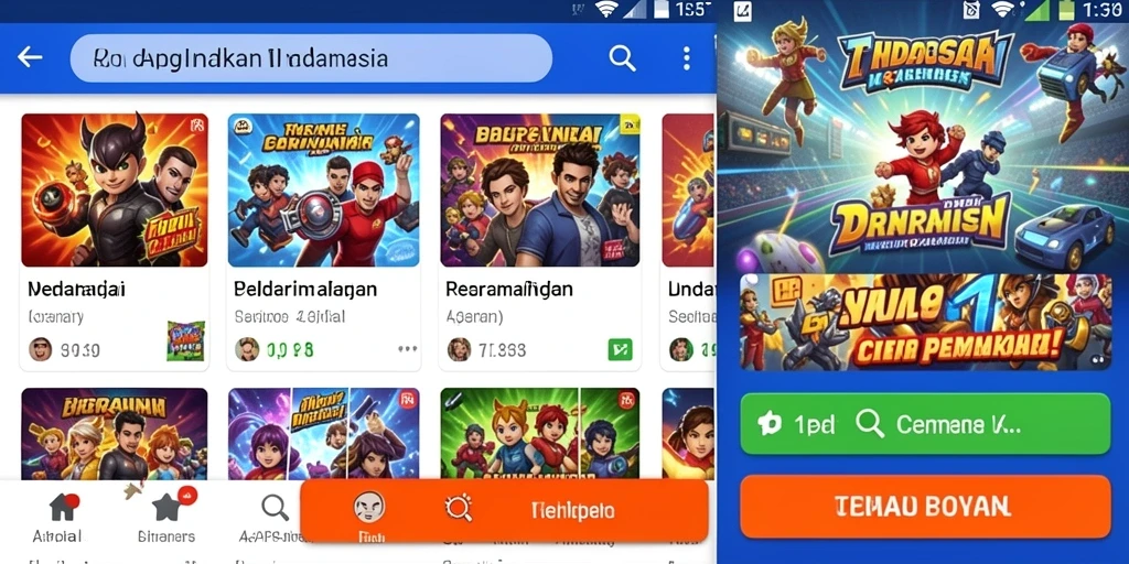 Tampilan karakter yang dinamis dan penuh warna.